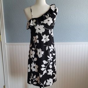 Black and white floral off the shoulder sundress